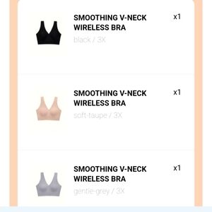THIRDLOVE SET OF 3 SMOOTHING V-NECK WIRELESS BRAS